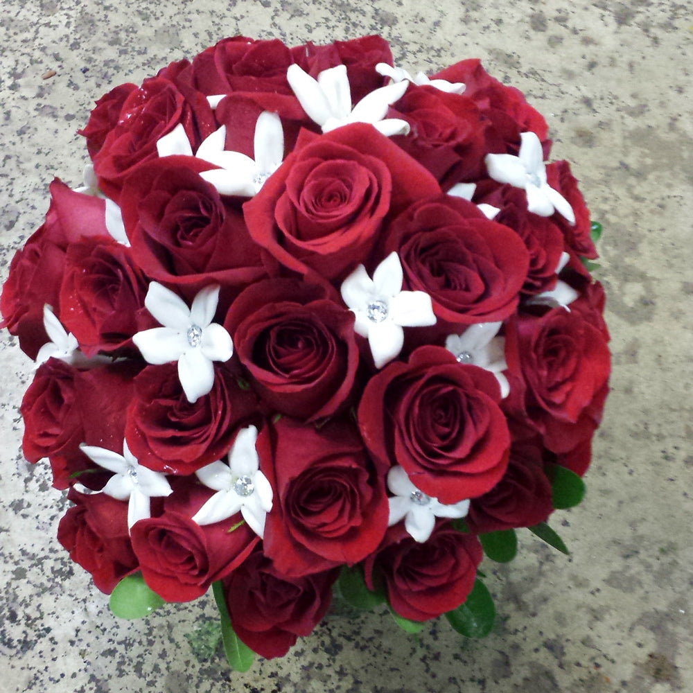 Red Rose and Stephanotis Bridal Bouquet