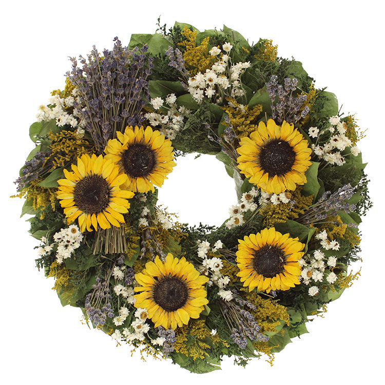 Tuscan Sunflower Dried Wreath