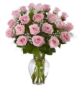 24 Premium PinkRoses Arranged in a vase with filler