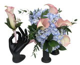 Blue hydrangea and calla lily prom flower package - pink