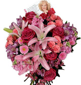 Beverly Goldberg Bev's Bouquet of pink and purple flowers Medium