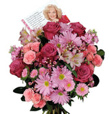 Beverly Goldberg Bev's Bouquet of pink and purple flowers Small