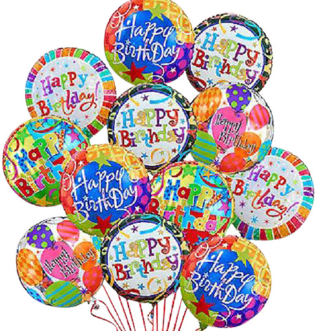 Birthday mylar balloon bouquet