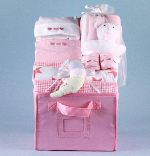 Bountiful Baby Girl Gift Basket with towels