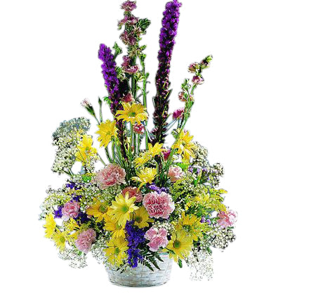 Spring mix basket arrangement