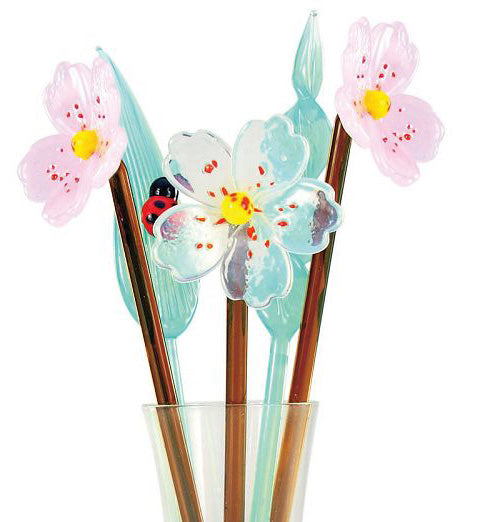 Cherry Blossom Glass Flowers in vase