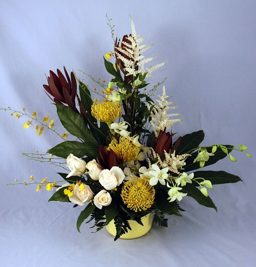 Exotic Elegance tropical flower arrangement of protea