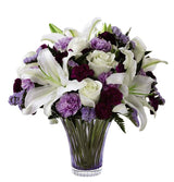 FTD Thinking of you bouquet with assorted lavender, purple and white flowers in purple vase Large