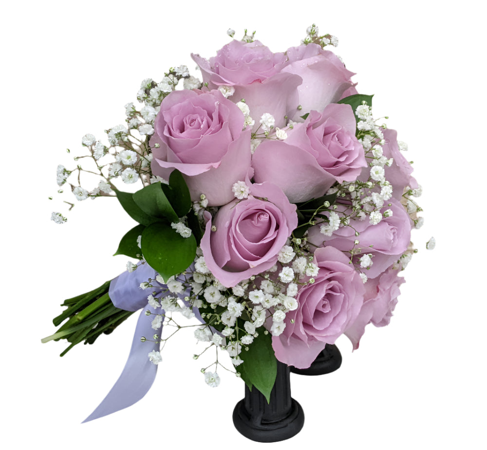 Graceful Rose Clutch Bouquet - Lavender - 12 Roses