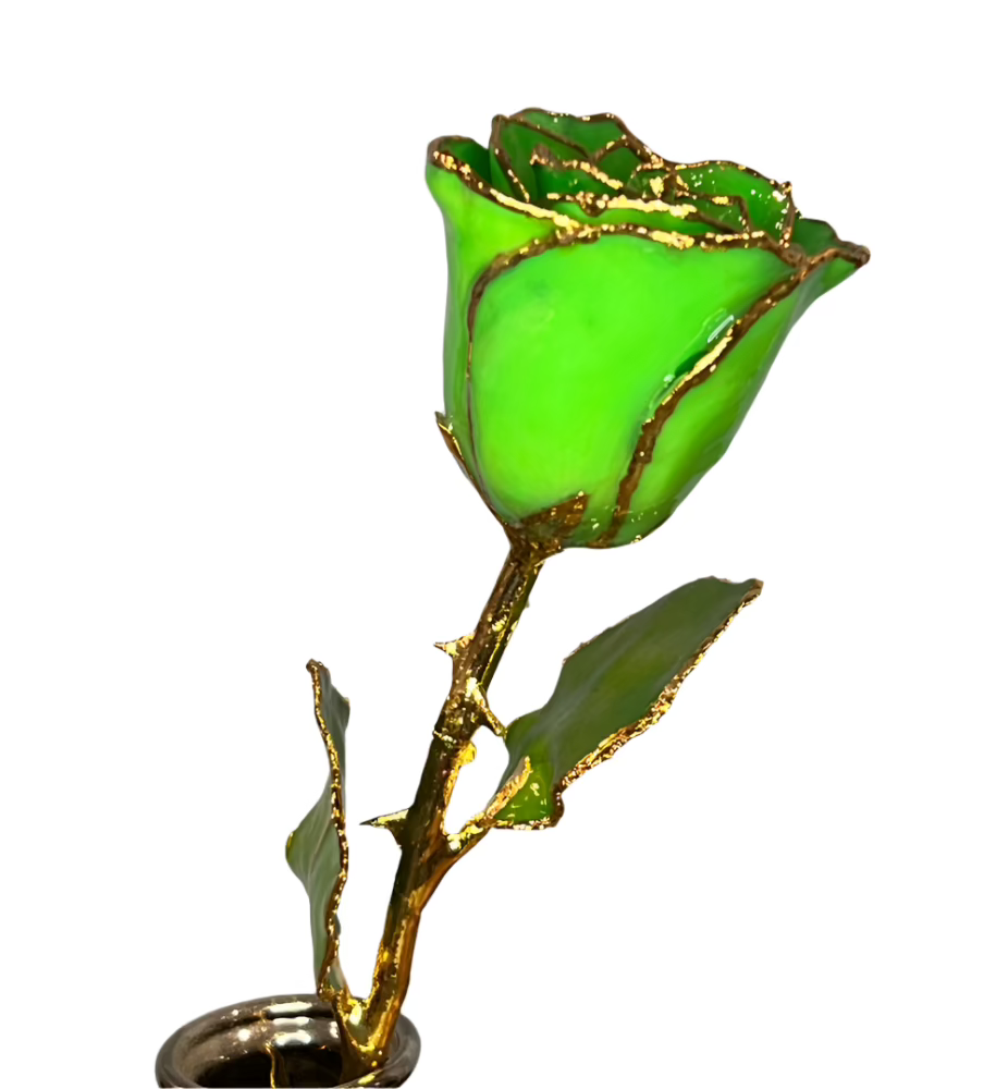 Wicked Green Gold Dipped Rose Elphaba