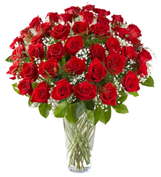 Premium Red Roses Arranged In Vase