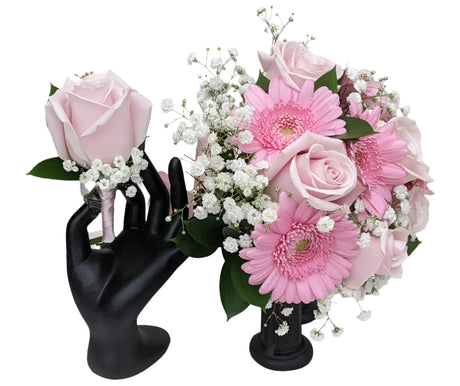 Gerbera Daisy Rose Prom Flower Package - Pink