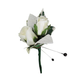 White Rose Silk Boutonniere