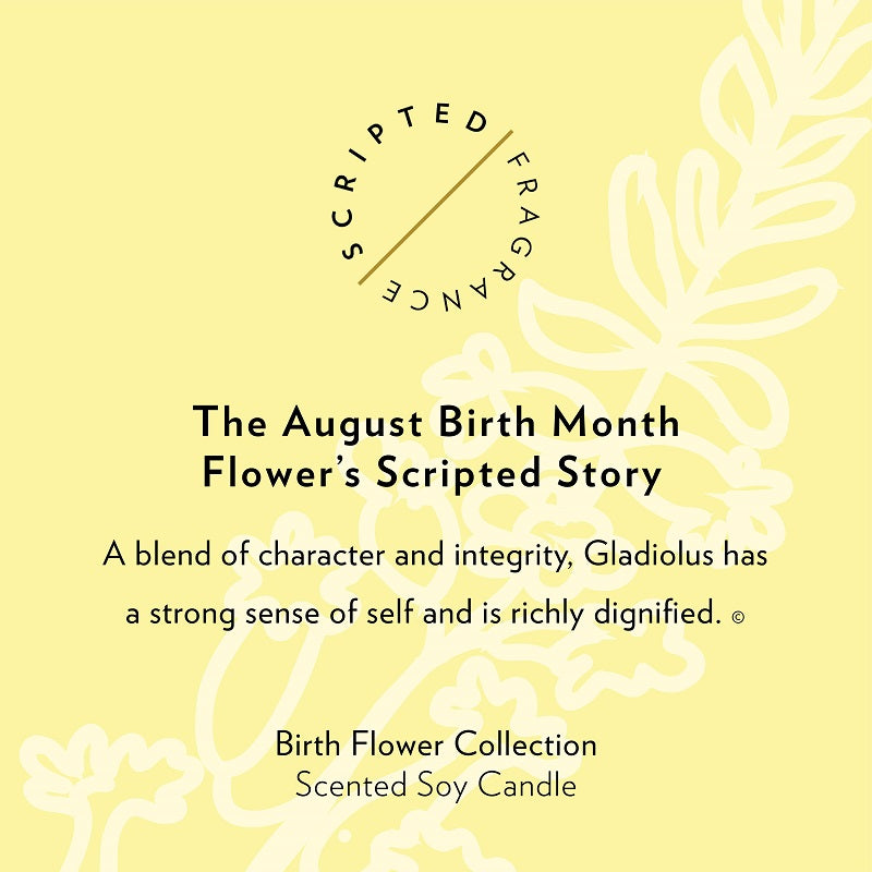 August Birthday Flower Candle Description