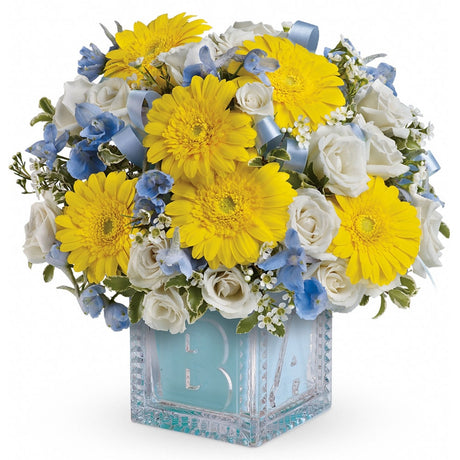 Teleflora Baby's First Block- Blue - Premium