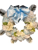 Artificial Outdoor Memorial Wreath - Blue