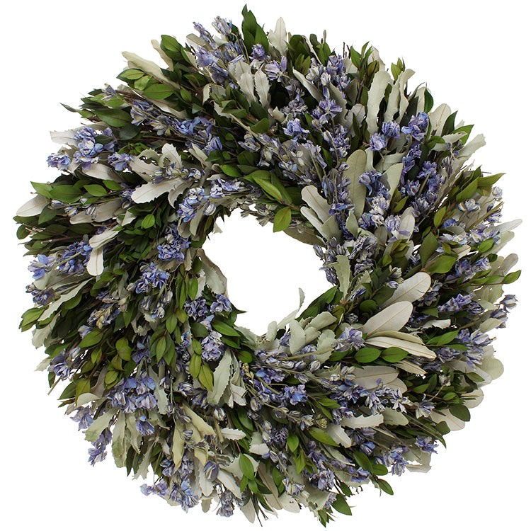 Blue Garden Tapestry Wreath