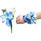 Blue and White Silk Flower Prom Package