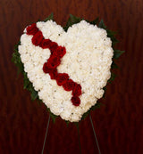 Broken Heart Funeral Flower Spray