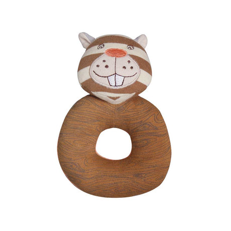 Buster Beaver Organic Farm Buddies Teething Rattle