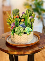 3D Cactus Garden Greeting Card