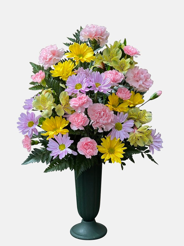 Cemetery vase of flowers standard