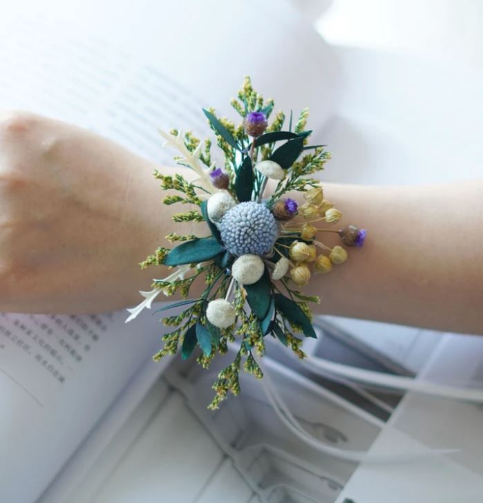 Aqua Allure Dried Flower Corsage