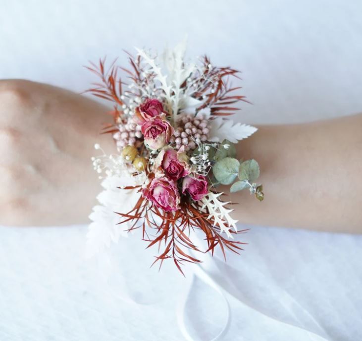 Burning Beauty Dried Flower Corsage