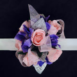 Pinks and Purples Silk Flower Slap Bracelet Corsage