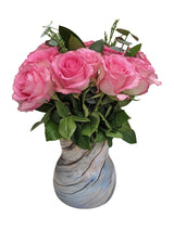 Dozen Pink Roses in Spill Proof Vase