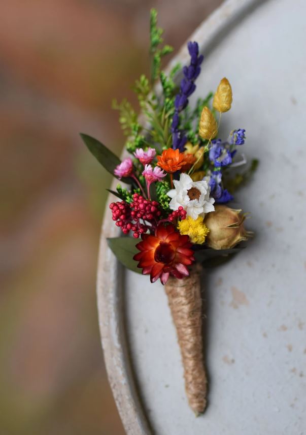 Silk Green Orchid Boutonniere