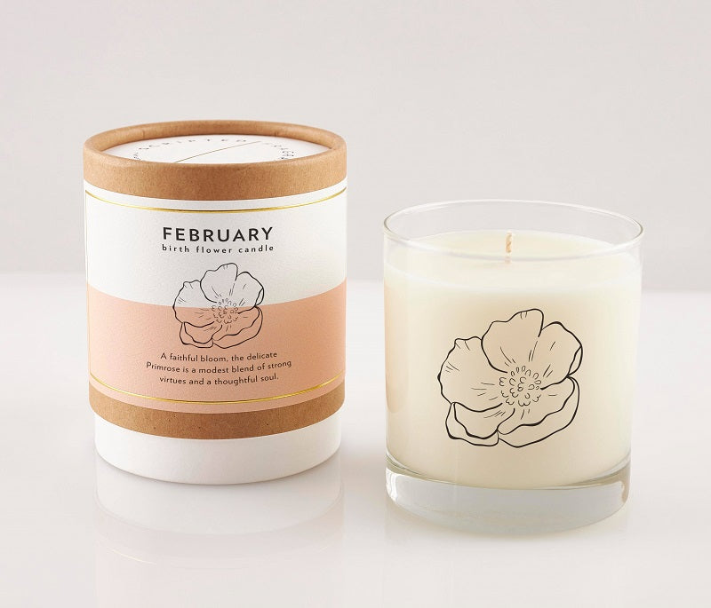 February Birthday Flower Candle