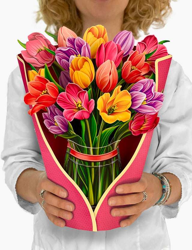 Festive Tulips 3d Pop Up Card