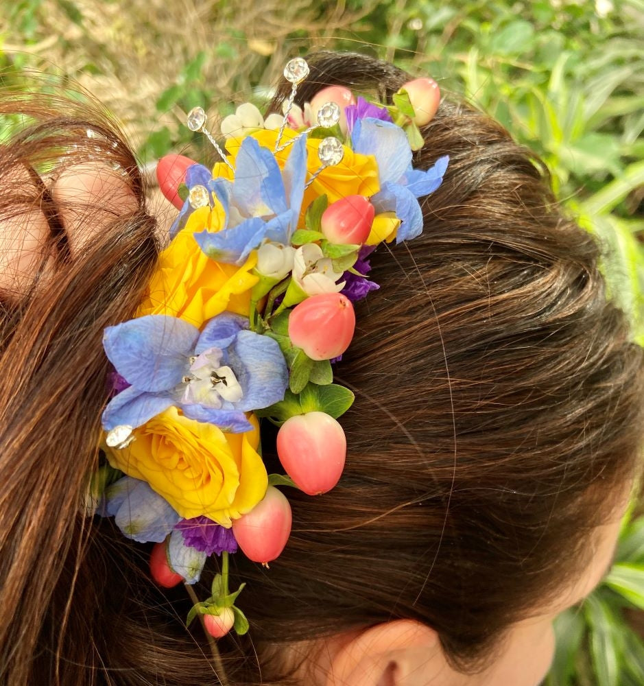 Spring Floral Hair Comb