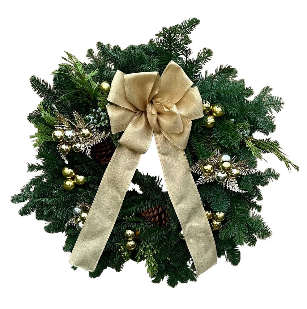 Fresh Gold Holilday Door Wreath