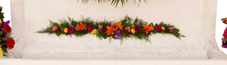 Hinge Spray of Garden Flowers for funeral service