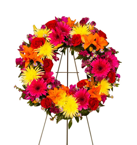 Garden Funeral Flower Wreath