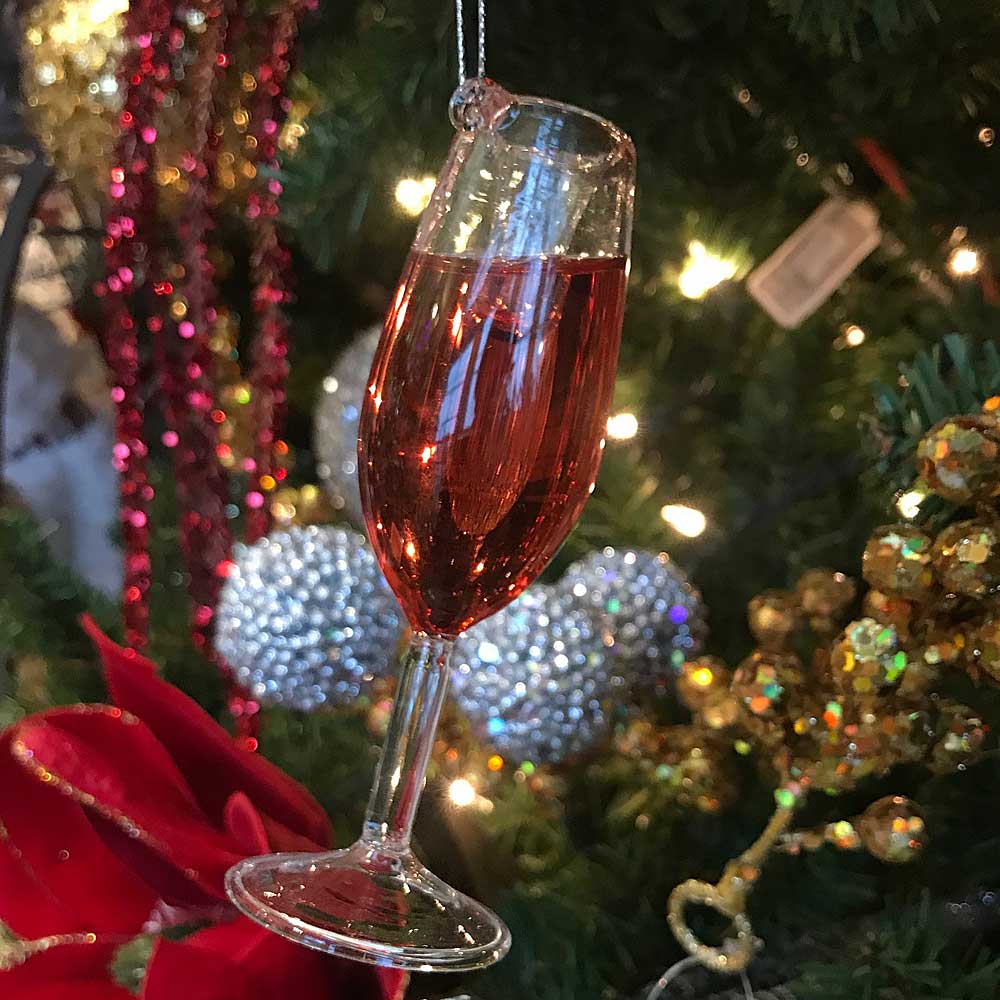 Prosecco Glass Christmas Ornament