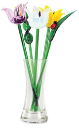 Glass Spring Tulips stems in vase