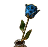 Gold Dipped Blue Leopard Rose