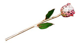 Gold trimmed leopard print rose stem