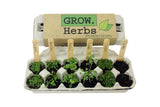 Herbs in herb growing kit