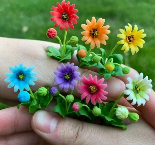 Handmade Mini Gerbera Daisies in Pot