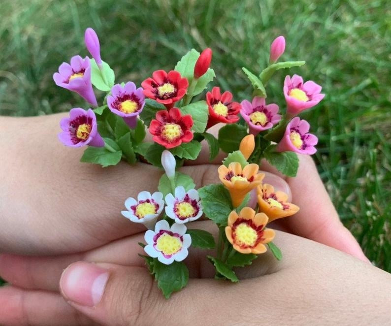 Handmade Mini Gloxinia in Pot