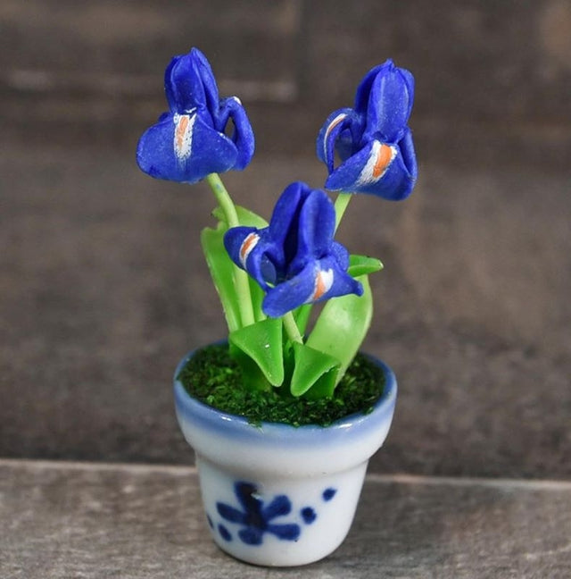 Handmade Mini Iris in Pot 