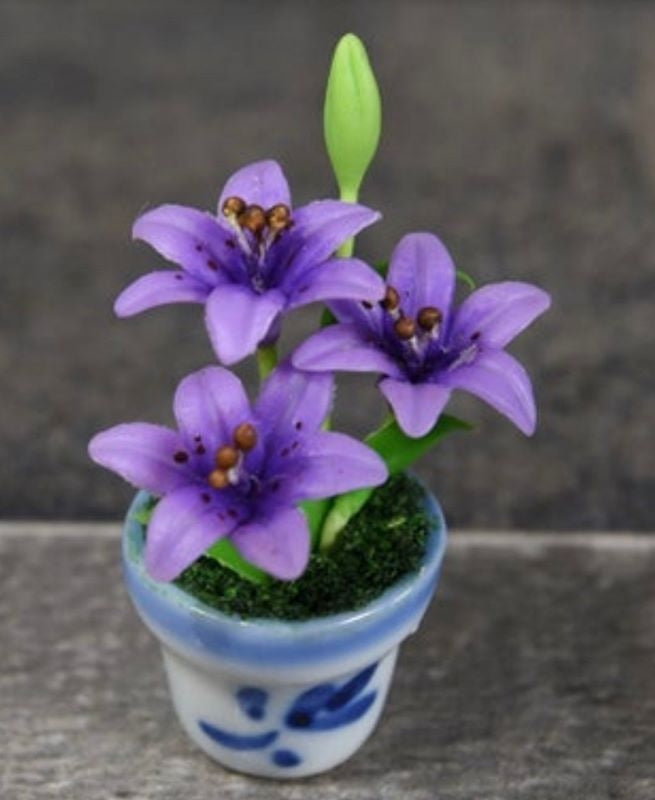 Handmade Mini Lilies in Pot