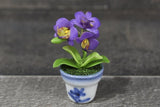 Handmade Mini Phalaenopsis Orchid in Pot- Purple 