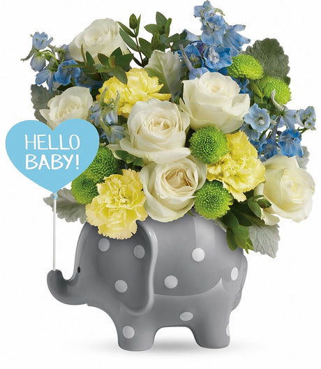 Hello Sweet Baby Boy Bouquet - Deluxe