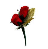 Holiday Silk Red Rose Boutonniere