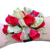 Holiday Silk Red Rose Wristlet Corsage